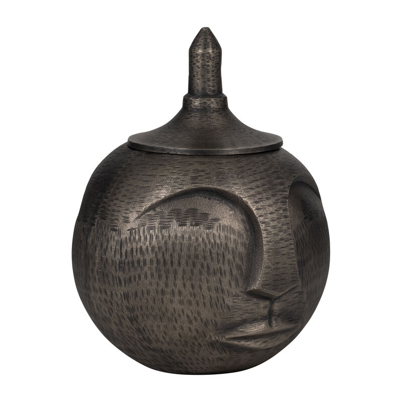 Metal 13" Face Jar With Lid image number 1