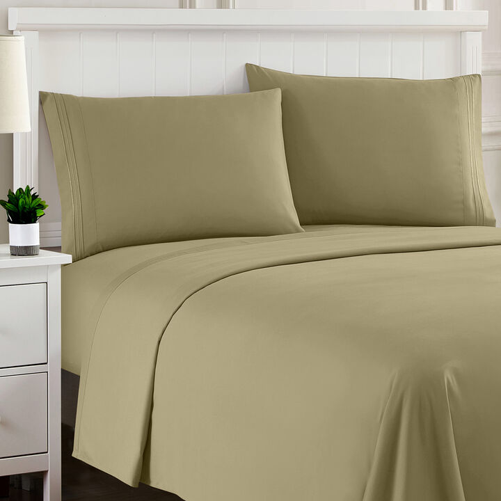 Ultra Soft 1800 Series Double Brushed Microfiber Sheet Set