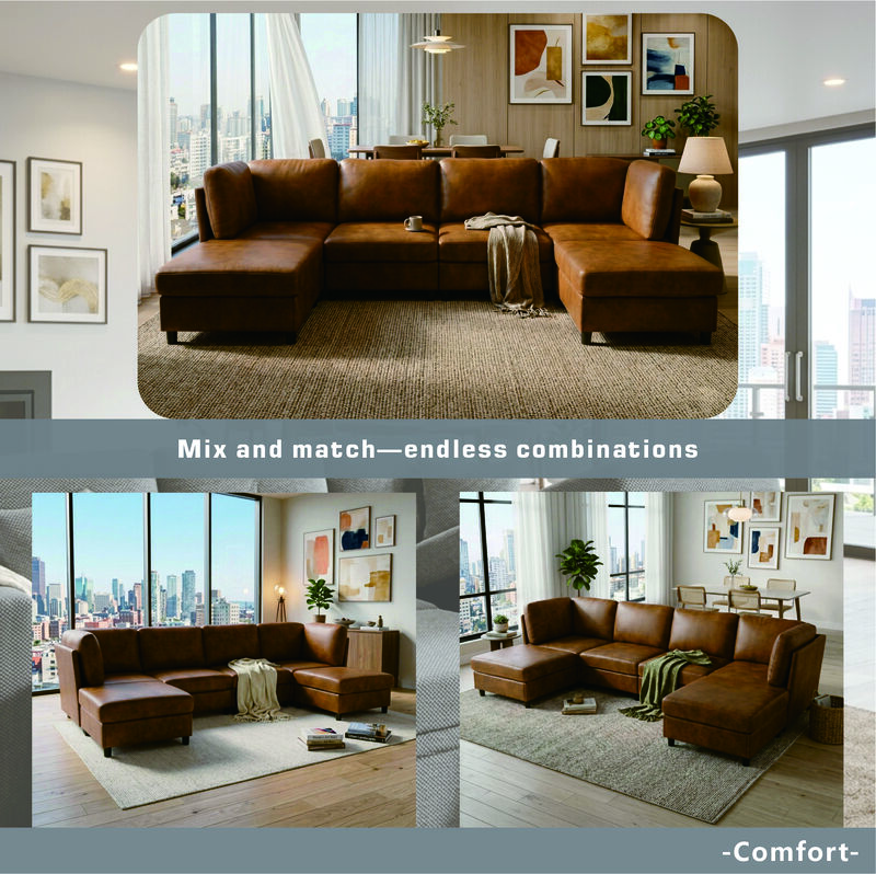 Bukbop Modern Modular Corner Sofa Foil fabric image number 3