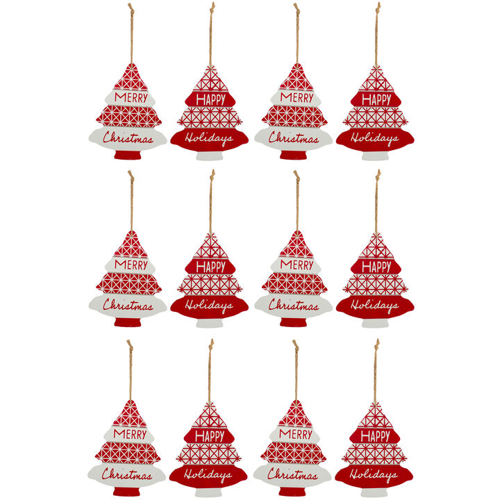 Tree Ornament (Set of 12) 11.5"H MDF