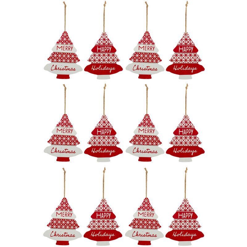 Tree Ornament (Set of 12) 11.5"H MDF
