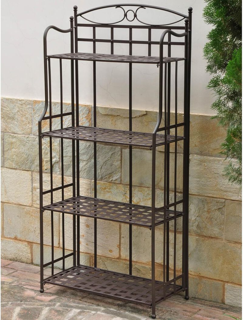 International Caravan Santa Fe Nailhead 4-Tier Bakers Rack