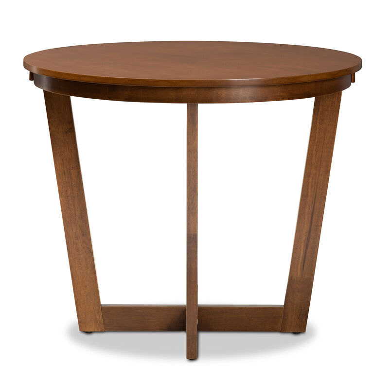 Baxton Studio Alayna Modern Dark Brown Finished 35 Inch Wide Round Wood Dining Table