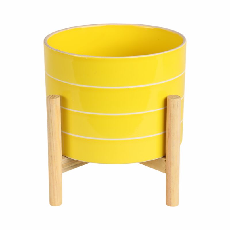 8" Striped Planter image number 0