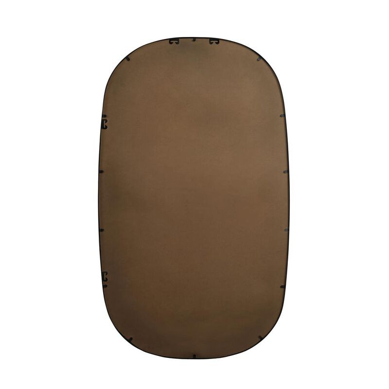 Elegant Decor Metal Frame Oval Mirror 36x60 Inch in Black