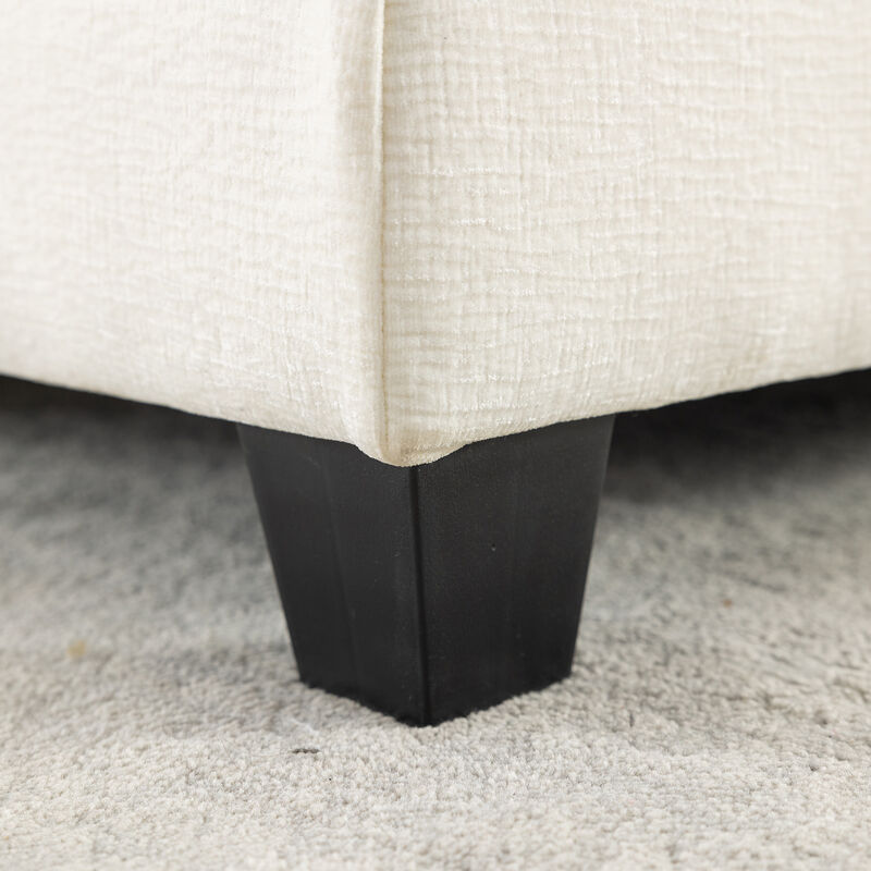 Merax Sectional Sofa Chenille Upholstered Sofa with Two Removable Ottoman