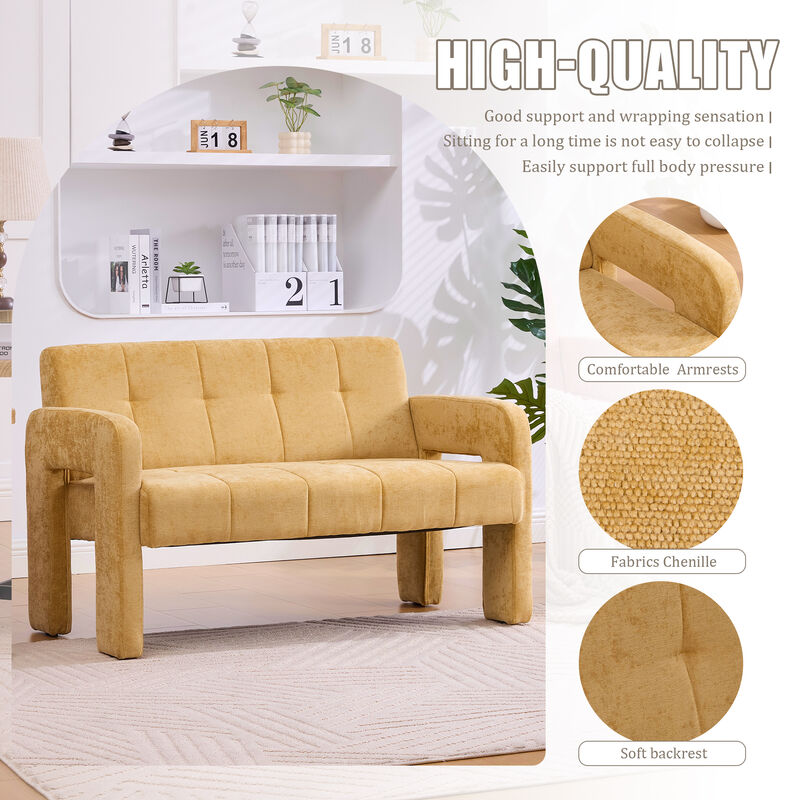 Merax Nordic Modern Chenille 2-Seater Loveseats Ergonomic Spacious Seating with Sturdy Frame image number 5