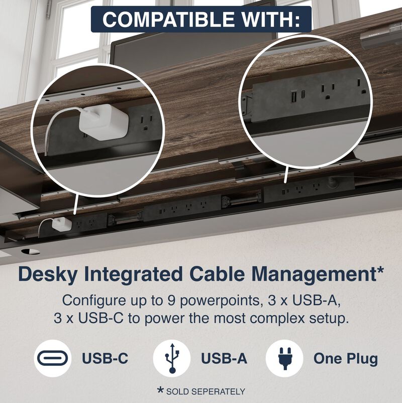 Desky Dual Laminate Sit Stand Desk image number 6