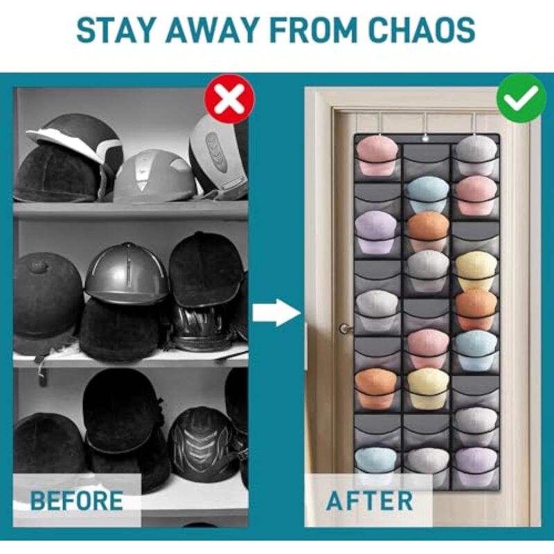 Over Door Shoe Organizer Closet Storage Clear Hat Baseball image number 3