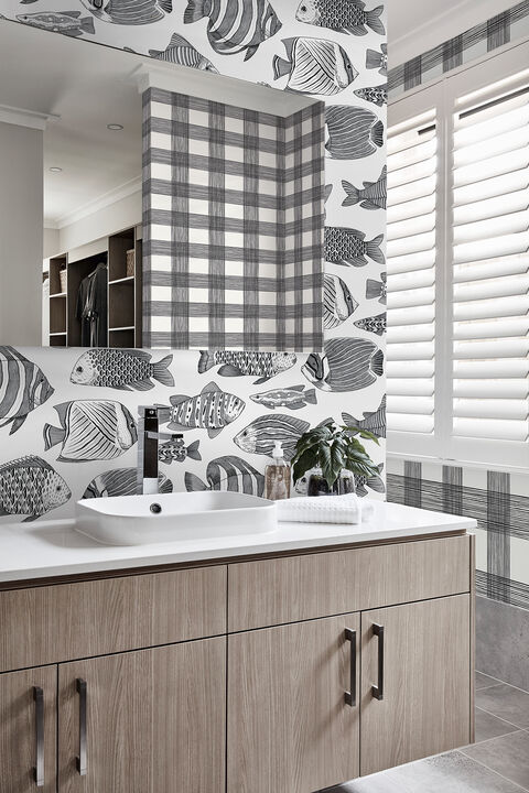 Wailea Black Tropical School Wallpaper