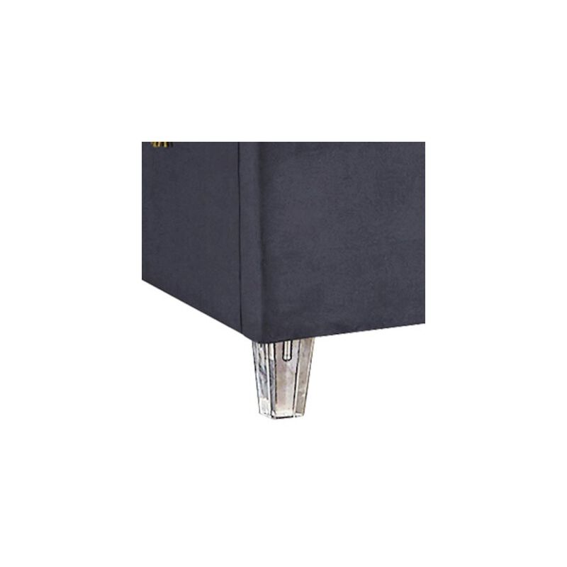 Meridian Furniture Candace Grey Velvet Twin Bed