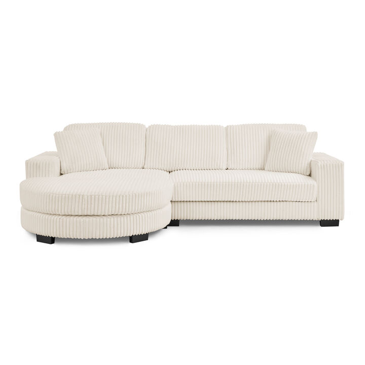 Merax Convertible Loveseat Sofa Bed with Arc Footstool