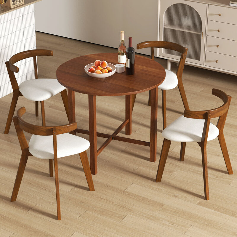 Dual Drop Leaf Dining Table for Small Spaces with Compact and Versatile Design