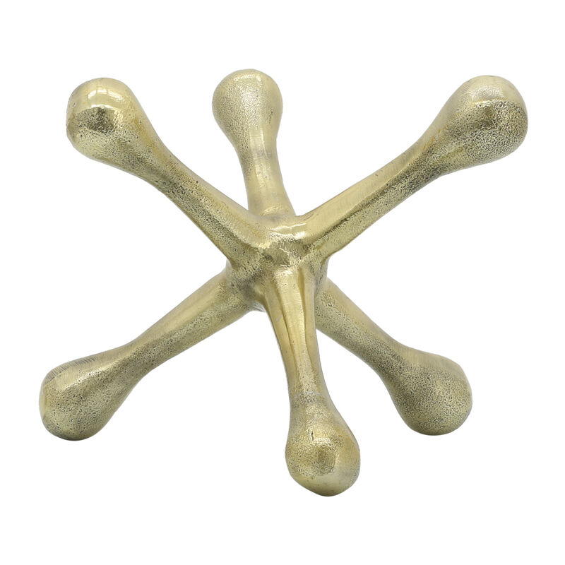 Gold Metal Jacks Sculpture 9" image number 4