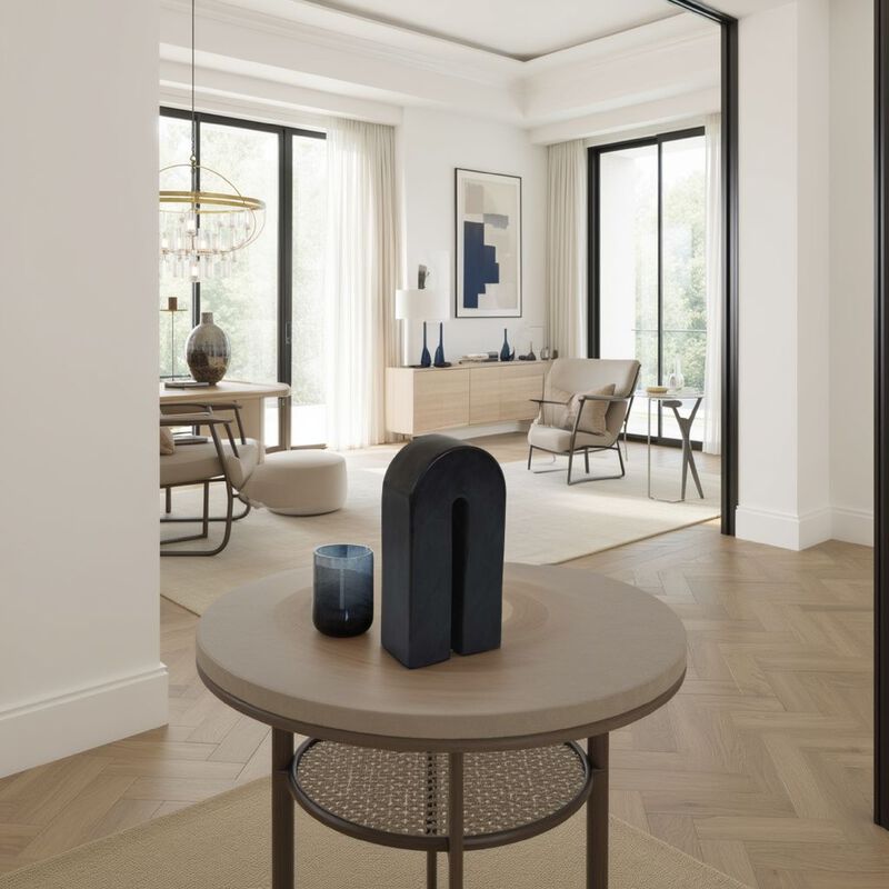 Modern Decorative Arch Sculpture in Matte Black Solid Marble, 8 Inch - Benzara