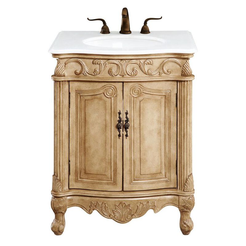 Elegant Kitchen and Bath 27 inch Single Bathroom vanity in Antique Beige
