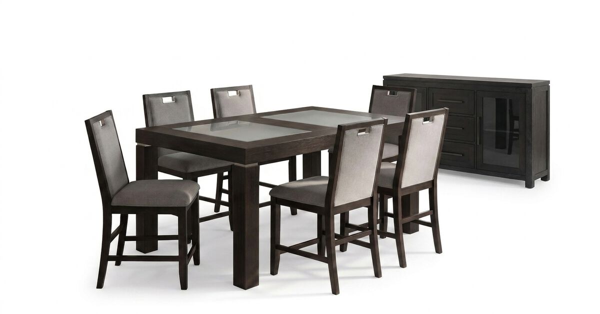 Elodie Table, 6 Side Chairs, & Server
