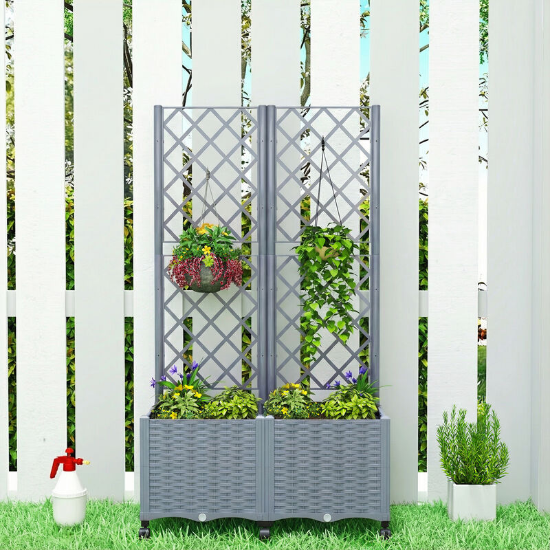 Hivvago Mobile Self-Watering Raised Planter with Trellis image number 7