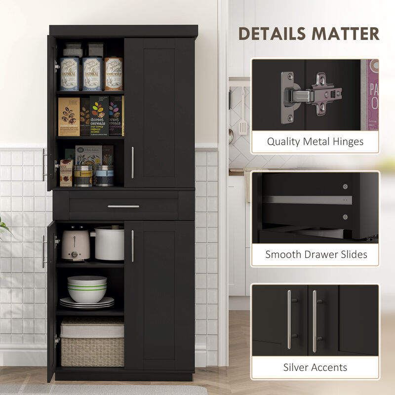 Hivvago Kitchen Cupboard Cabinet with Doors, Drawer & Shelves image number 6