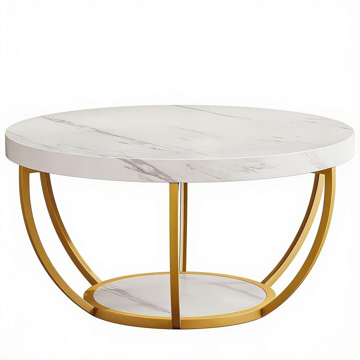 Tribesigns Industrial 2-Tier Wood Coffee Table
