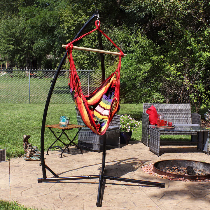Sunnydaze Cotton/Polyester Rope Hammock Chair with X-Stand