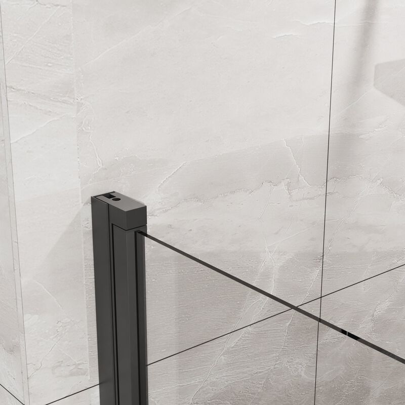 Silver & White Bathroom Shower Combo, 90&deg; Pivot Door and Non-Slip Base with PVC Support