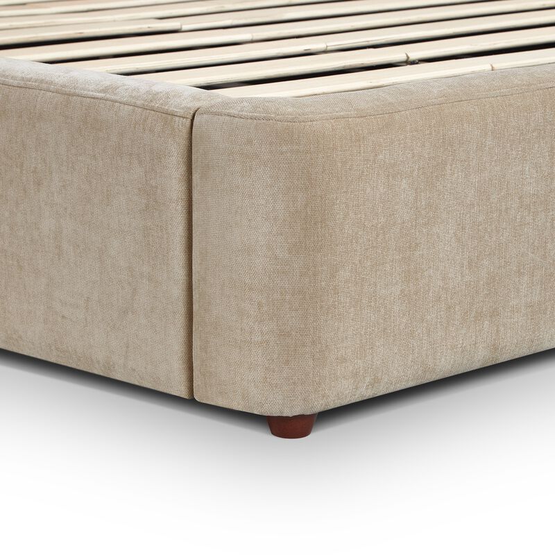 Leah Cream Performance Chenille Queen Bed image number 8
