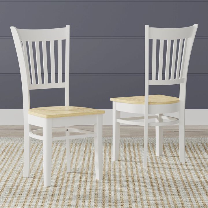 Rize Home Spindle Bck Dining Chairs (2) White Natural