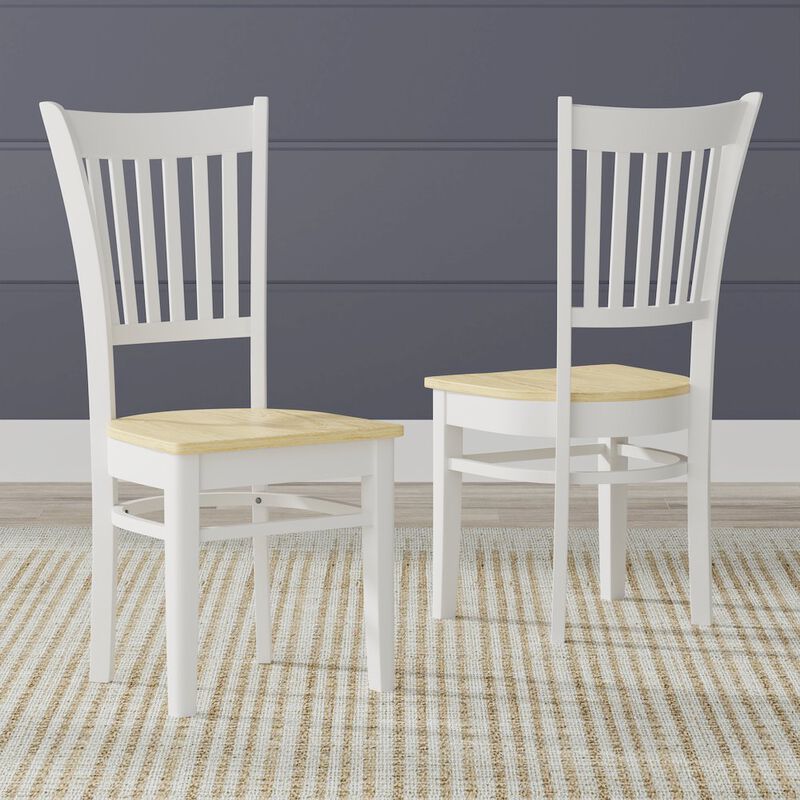 Rize Home Spindle Bck Dining Chairs (2) White Natural image number 1