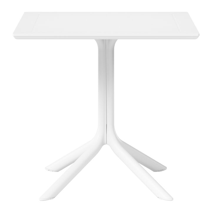 WestinTrends 31.5" Square Outdoor Plastic Resin Patio Dining Table for 4