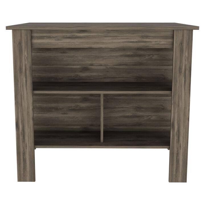 Streamdale Cala Kitchen Island, Four Legs, Three Shelves - Dark Brown