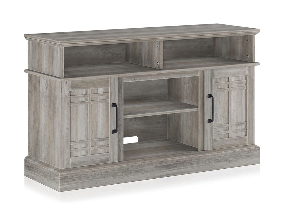 BELLEZE Modern 48" Farmhouse Wood TV Stand & Media Entertainment Center Console Table for TVs up to 50 Inch with Open Storage Shelves & Cabinets - Norrell (Ashland Pine)