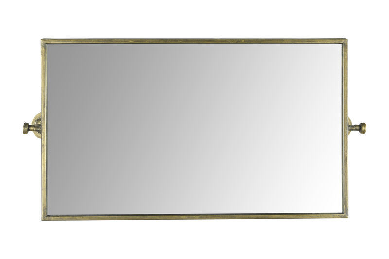 Antique Metal Framed Rectangle Wall Mirror, Gold image number 0