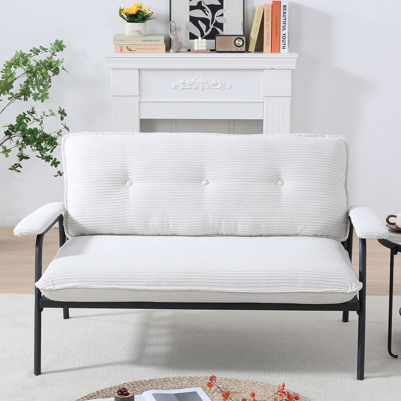 Merax Compact 2-Seater Retro-Modern Sofa image number 3