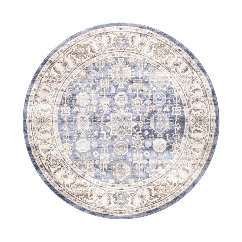 Pasargad Home Turkish Majestic Blue Area Rug- 6' 0'' X  6' 0'' image number 0