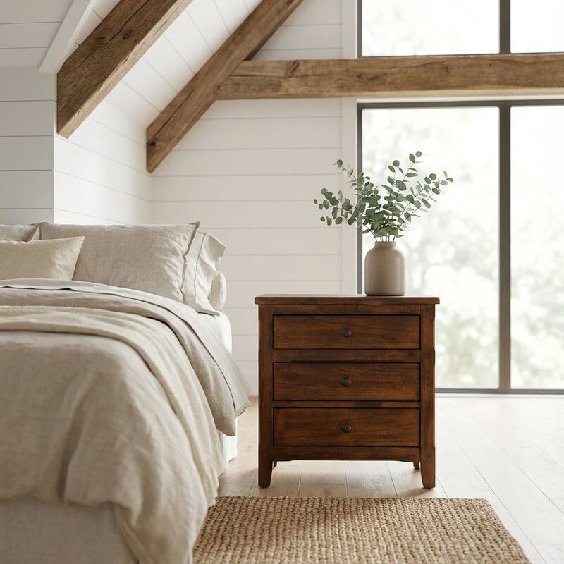 Starlight Canyon Home Nightstand with Style and Mindi Wood for Bedroom Storage image number 3