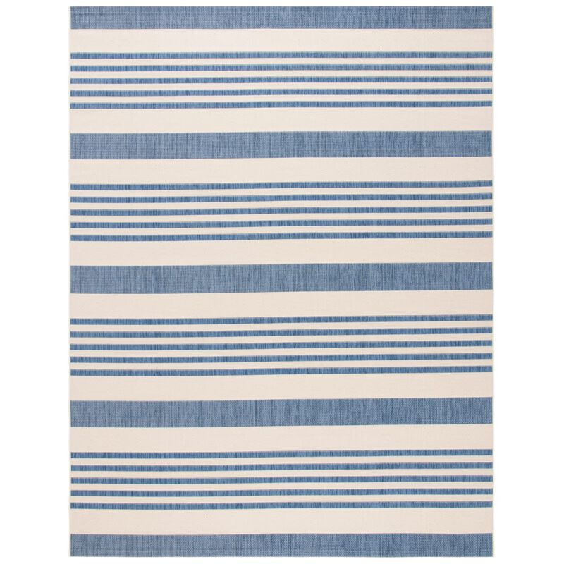 SAFAVIEH Courtyard Collection Area Rug - 8 x 10, Beige & Blue, Non-Shedding & Easy Care, Indoor/Outdoor & Washable-Ideal for P