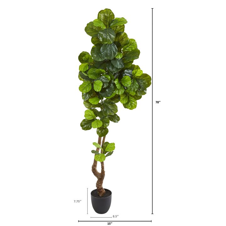 HomPlanti 78 Inches Fiddle Leaf Artificial Tree (Real Touch)