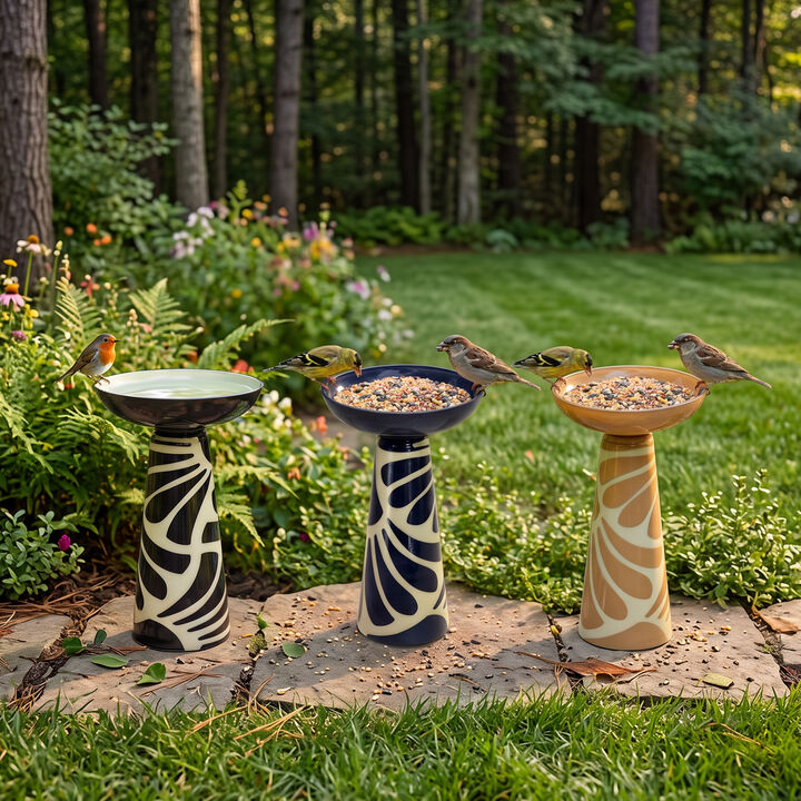 Glass Freestanding Pedestal Bird Bath