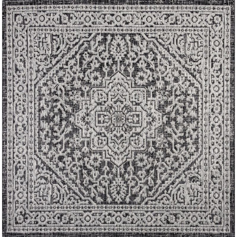 Sinjuri Medallion Textured Weave Area Rug