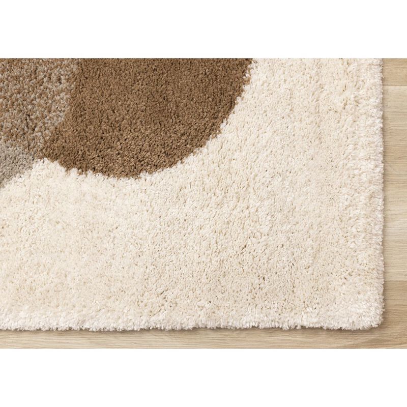 Novelle Home Madison Cream Brown Grey Soft Stones Shag Rug, 5'3 X 7'7 image number 5
