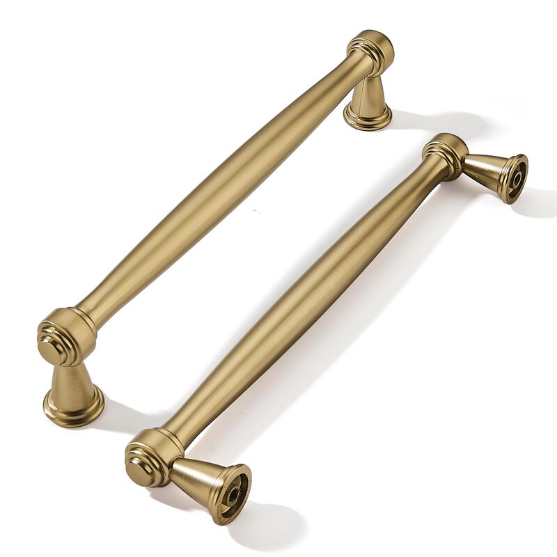 khtumeware 10 Pack 6-1/4 Inch(160mm) Champagne Bronze Cabinet Pulls, Champagne Brass Kitchen Cabinet Handles Gold Kitchen Cabine