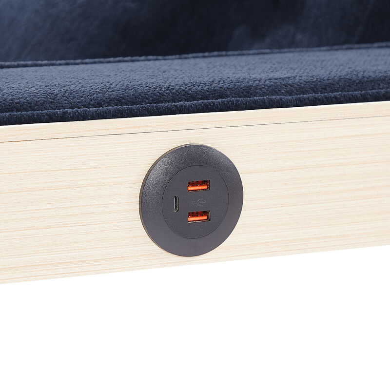 Merax Modern Sleeper Sofa Pull-out Sofa Bed with Adjustable Backrest for Living Room