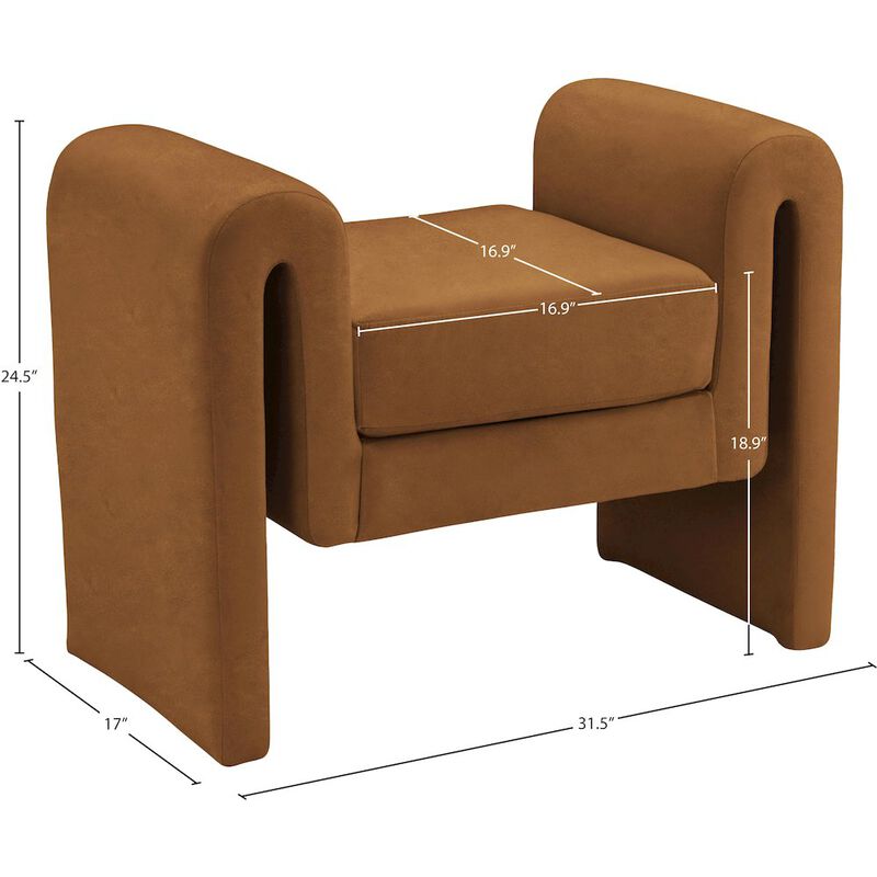 Meridian Furniture Sloan Saddle Velvet Bench