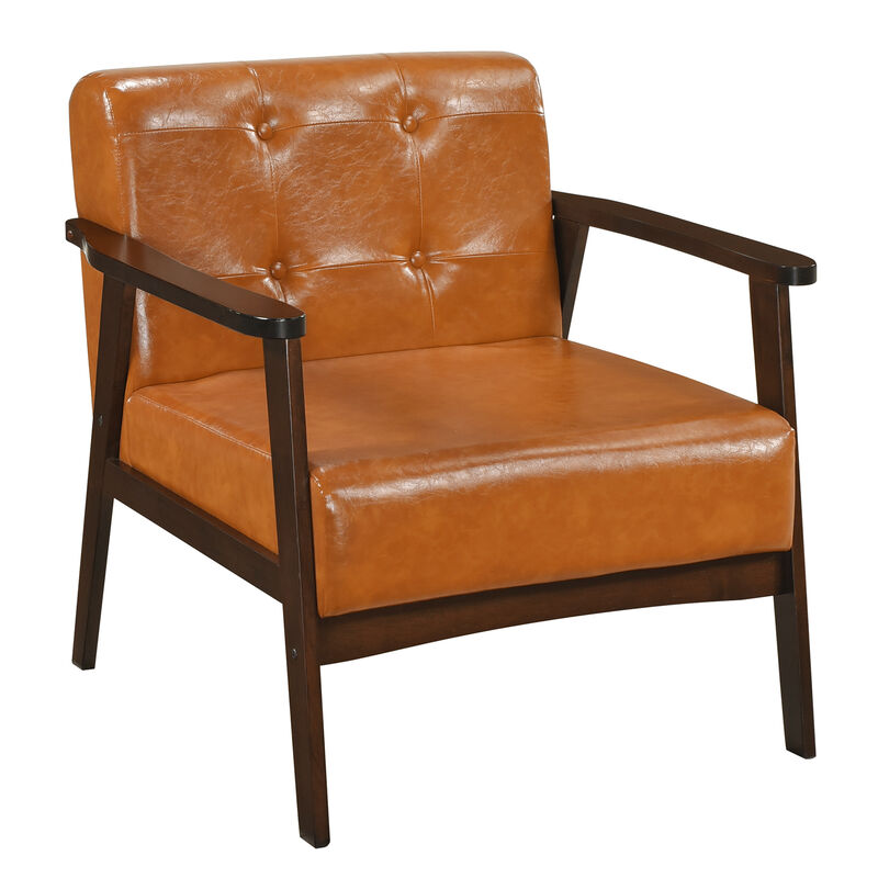 Living Room Accent Chair with Solid Rubber Wood Frame and Comfortable Armrests image number 0