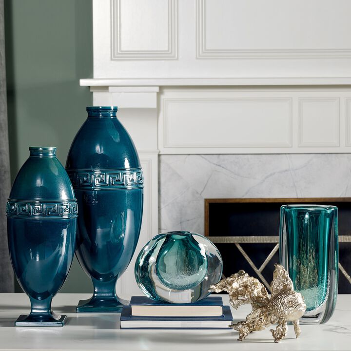 Micro Bubble Vase-Large Blue