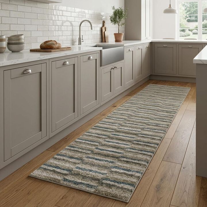 HomeRoots Abstract Distressed Runner Rug