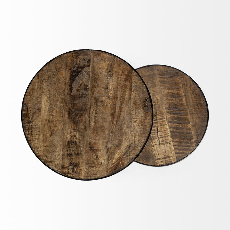 Solid Wood Round Accent Tables &ndash; Elegant Set of Two