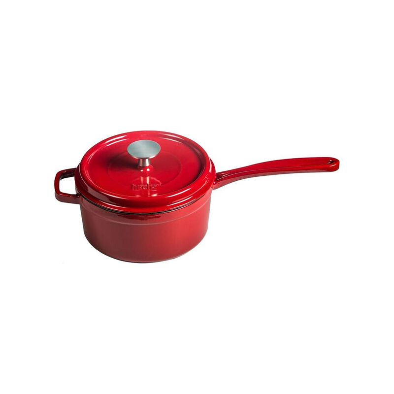 Cast Iron dia.6.75" h:5" Round Red Cast Iron Saucepan