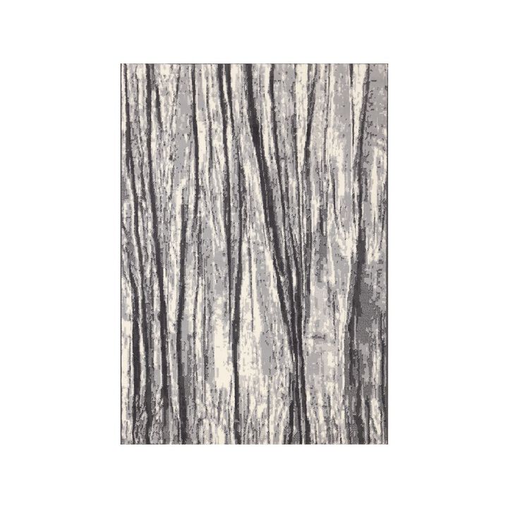 Novelle Home Functional Style Abstract Grey White Rug, 4'7 x 6'7, 4'7 x 6'7